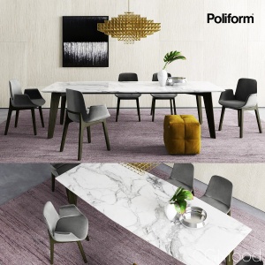 Poliform Howard Table And Ventura Chairs