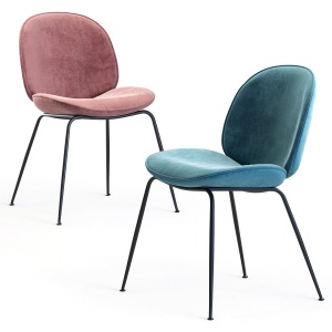 Beetle Dining Chair In Gubi Velvet And Luce