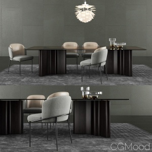 Lou Dining Table & Fil Noir Dining Chair