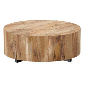 Dillon Spalted Primavera Round Wood Coffee Table