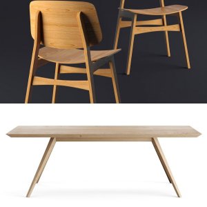 Table Set - Soborg Chair - Wooden Table