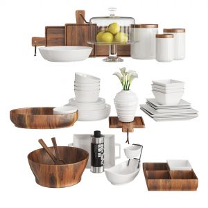 Kitchen Set Wood And White