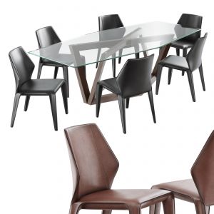 Natuzzi Frida Chair Hex Table