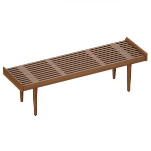 Tate Walnut Slatted Bench