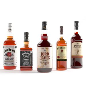 Set Of 5 Kinds Of Whiskey Bottles