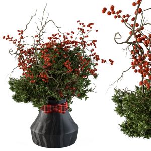 Christmas Decoration 04 - Pine And Red Berry