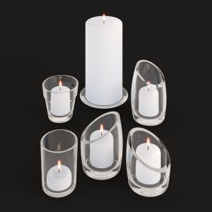 Glass Candle Holders, Candles