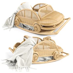 Kids Rattan Vw Rocking Car