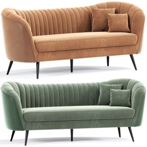 Tufted Curved Performance Velvet Sofa