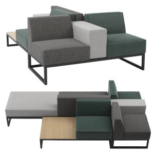 Brick modular Island sofa