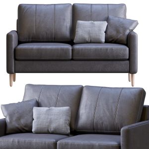 Block Jumbo Loveseat Leather Sofa