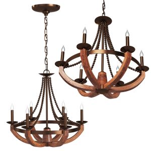 Chandelier Rustic Wrought Iron Feiss Adan