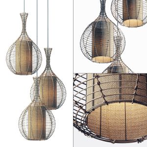 Lamp Wicker Branch Rattan Jug