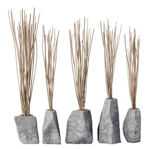 Branch Stone Rock Vase Decor N3