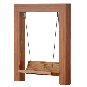 Wooden Park Swing Made Of Light Wood