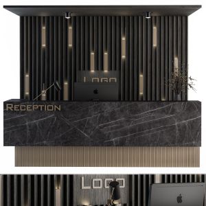 Reception Desk And Wall Decor - Set 04