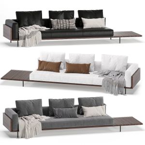 Brasilia Sofa Velvet and Leather