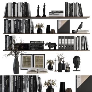 Decorative Set On Shelves And Decor Objects