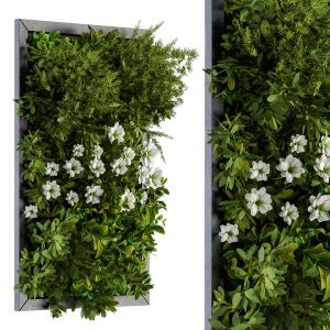 Vertical Garden Metall Frame With White Flower