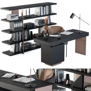 Minotti Carson Writing Table With Rack