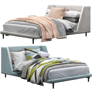 Pb Mod Wingback Upholstered Bed