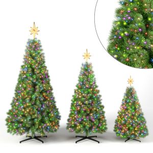 Christmas Tree With Multicolor Lights Set 1