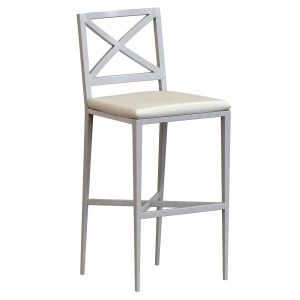 Azimuth Cross Barstool With Back Beluga