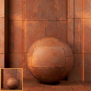 4k - 2 Patterns Of Corten Steel Panel Set 06- PBR