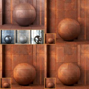 4k Corten Steel Panel collection vol 01-PBR-Seamless-Tileable