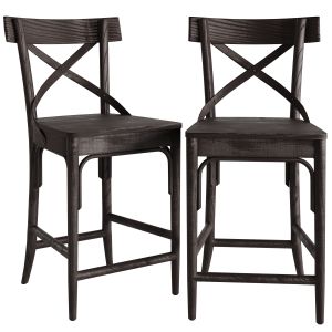 Bistro Distressed Wood Counter Stool