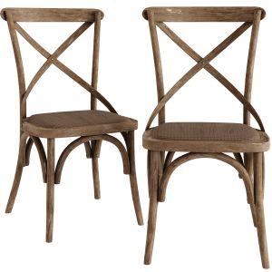 Syena Gray Wood And Rattan Side Chair