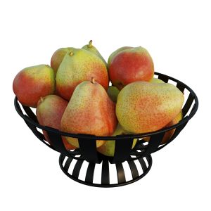 Stripe Fruit Bowl With Cheeky Pear