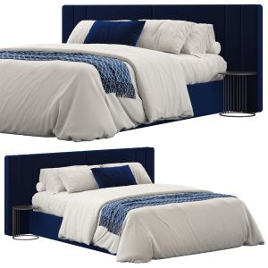 Striped Panel Headboard Bed