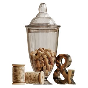 Decorative Set With A Jar Wine Cork