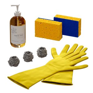 Dishwashing Set Sponge And Gloves