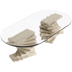 Italian 70s Vintage Travertine Coffee Tables