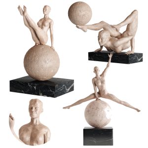 Human Sculptures 12(girls With Balls)