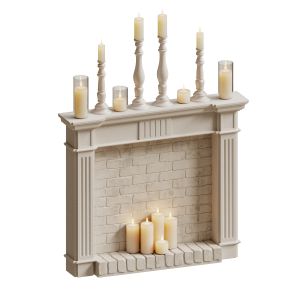 Decorative Fireplace With Candles