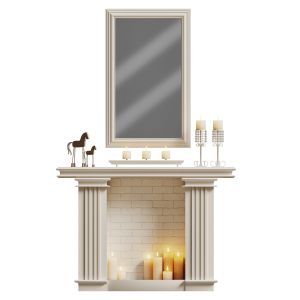 Decorative Fireplace With Candles