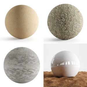 Sand  ,Rock ,Concrete  Seamless textures PBR