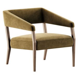 Gary Modern Oak Green Velvet Club Chair