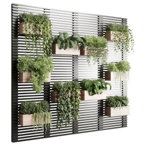 Plant Set Partition In Metal Frame Vertical Graden