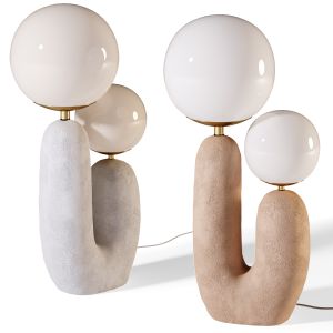 Contemporary Hand-built Ceramic Base Oo Lamp