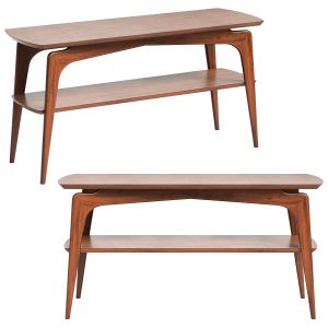 Rejuvenation Basin Walnut Console Table