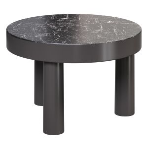 236 Round Black Pine Wood Coffee Table By Homary