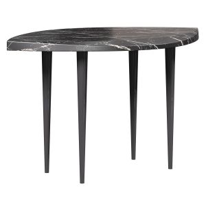 Leaf Shaped Marble Side Table Chrome Legs Chio By