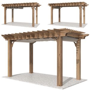 Wooden Gazebo-pergola With A Canopy