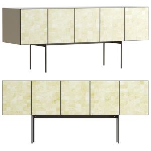 Sb2 Carreau Ivory Bone Media Credenza