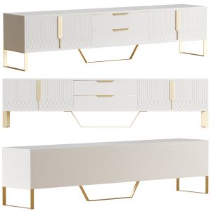 Aro Modern White Wood Tv Stand