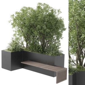 Urban Environment - Urban Furniture - Green Benche